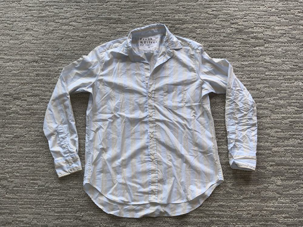 Frank & Eileen Woven in Italy Womens XS Striped Long Sleeve Blouse
